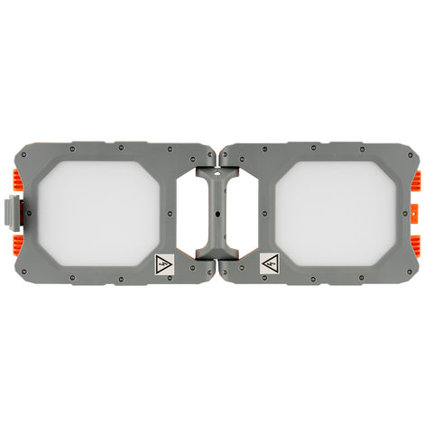 REV LED Arbeitsleuchte TWIN POWER mit Steckdose grau-orange