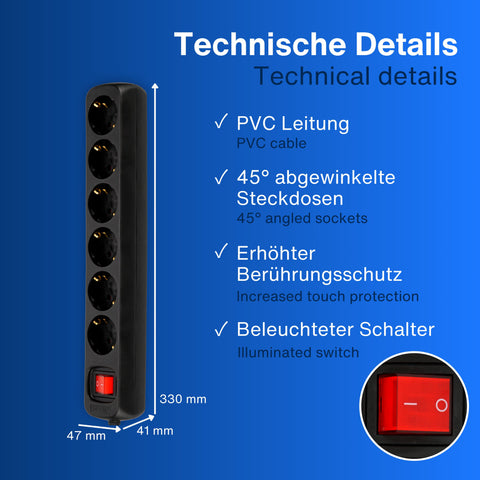 REV 0012695114 POWERSPLIT, Steckdosenleiste 5m, 6fach (6+1), 3500W, weiß